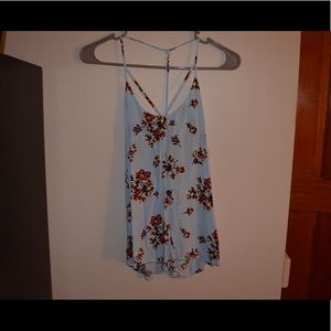 Baby Blue Floral Tank Top